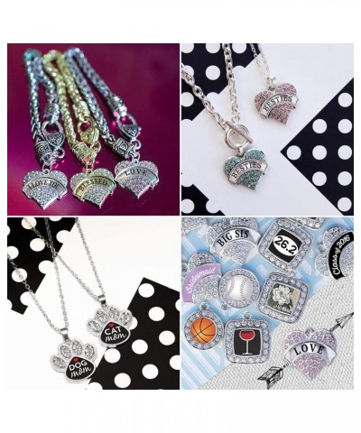 Silver Pave Heart Charm Bracelet with Cubic Zirconia Jewelry Happy Holi $10.39 Bracelets