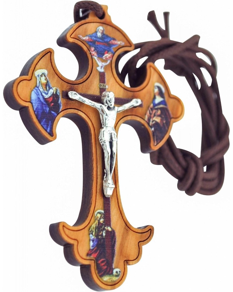 Holy Trinity Crucifix Pendant with Laser-Engraved Accents $9.33 Necklaces