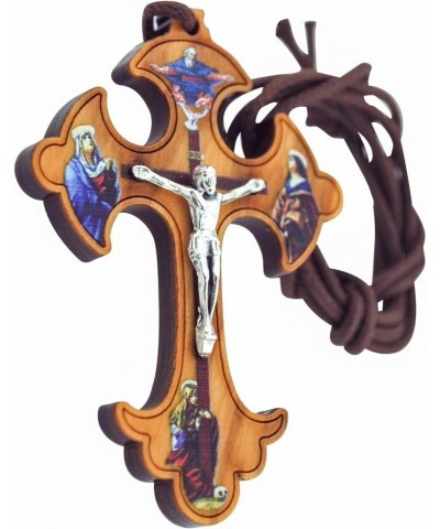 Holy Trinity Crucifix Pendant with Laser-Engraved Accents $9.33 Necklaces