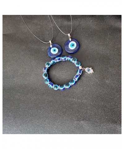 10-12 Pieces Evil Eye Necklace Bracelet Set Turkish Blue Eye Necklace Glass Eye Leather Rope Chain Necklace Evil Eye Hamsa Bl...