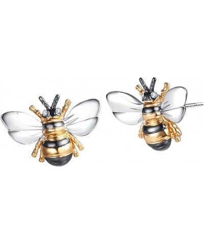 1Pair Bee Earrings Enamel Stud Earrings with Shimmering Bumble Bee $6.44 Earrings