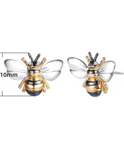 1Pair Bee Earrings Enamel Stud Earrings with Shimmering Bumble Bee $6.44 Earrings