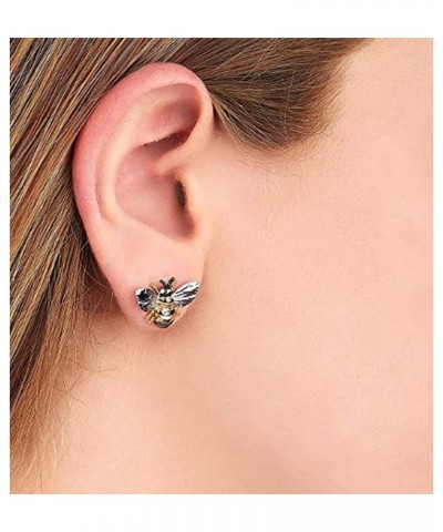 1Pair Bee Earrings Enamel Stud Earrings with Shimmering Bumble Bee $6.44 Earrings