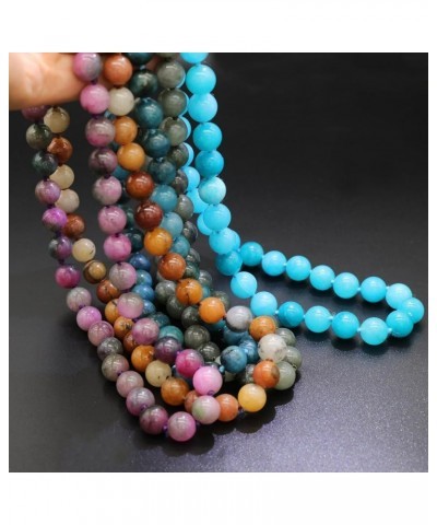 Semi Precious Natural Stone Beaded Choker Necklace for Women Amazonite Turquoise Gemstone Pearl Strand Necklace Sandy Brown $...