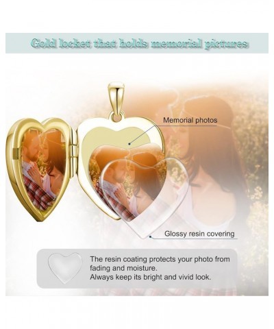 10K 14K 18K Solid Gold Heart Locket That Holds Pictures Personalized Sunflower/Starburst/Cross/Rose/Wings/Lotus/Butterfly/Tur...