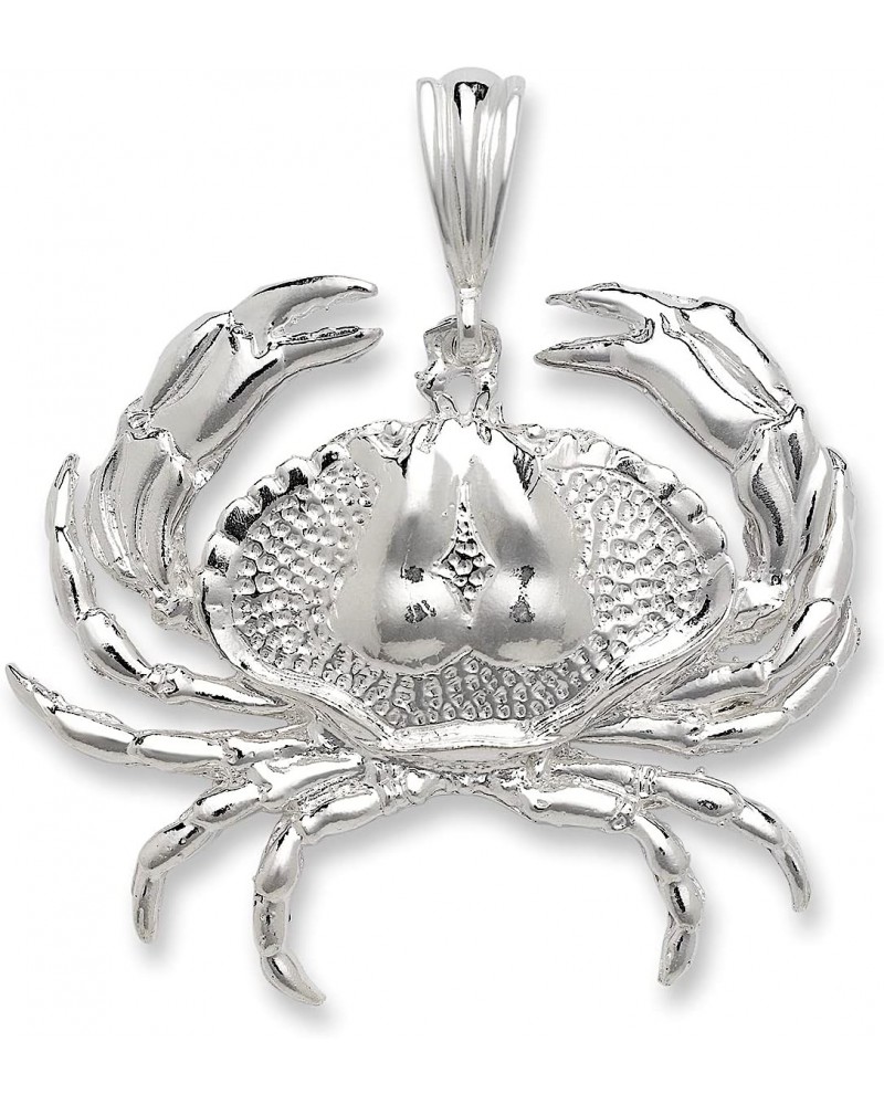 Solid .925 Sterling Silver Crab Pendant Silver Vintage Handmade Pendant Women Men $35.36 Pendants