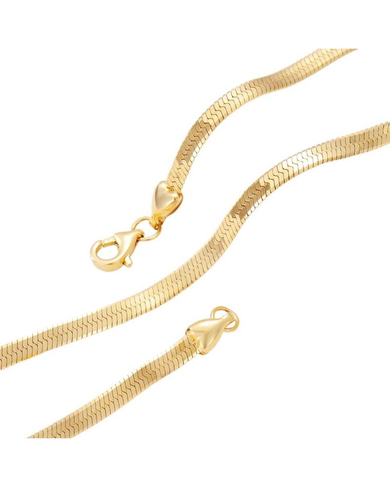 14k 18k Yellow Gold 5inch-36inch 1.5mm, 2.6mm, 2.8mm Herringbone Chain Snake Chain for Women, Gold Herringbone Chain, Durable...