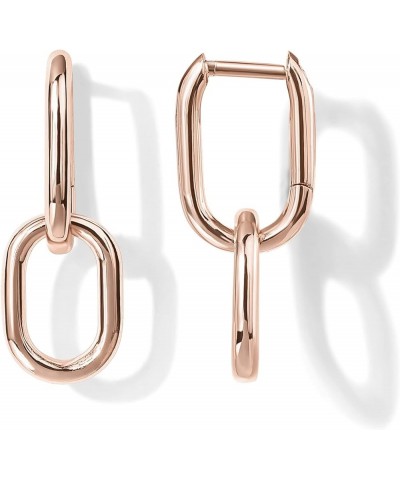 Chunky Hoop Earrings for Women Chain Link Earrings Geometric Hoop Earrings U Shape Rectangle Paperclip Earring Hypoallergenic...