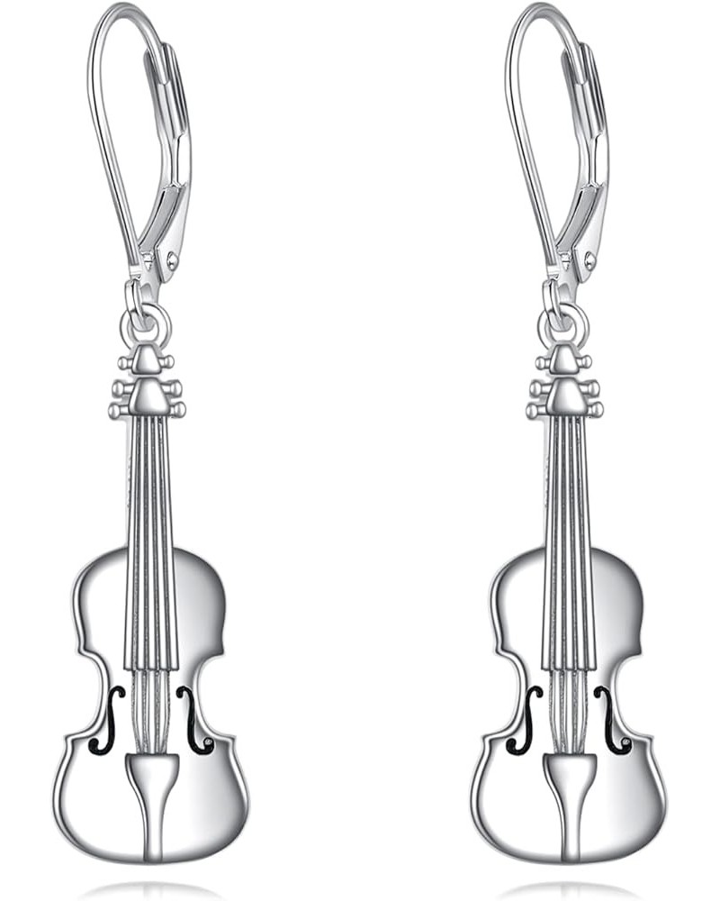 Sport and Music Earrings Sterling Silver Sport Lover Music Lover Jewelry Gifts for Women Girls Men Boys Violin $20.51 Earrings