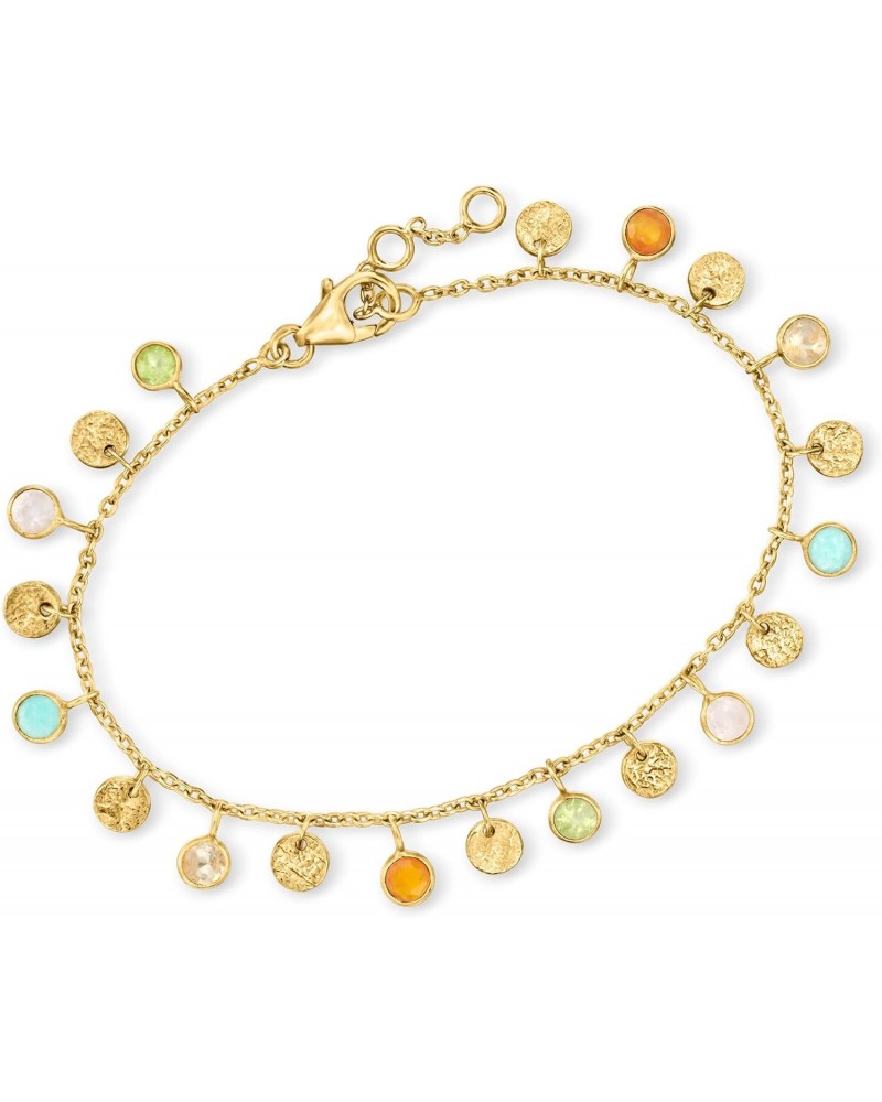 1.30 ct. t.w. Multi-Gemstone Drop Bracelet in 18kt Gold Over Sterling. 7 inches $36.26 Bracelets