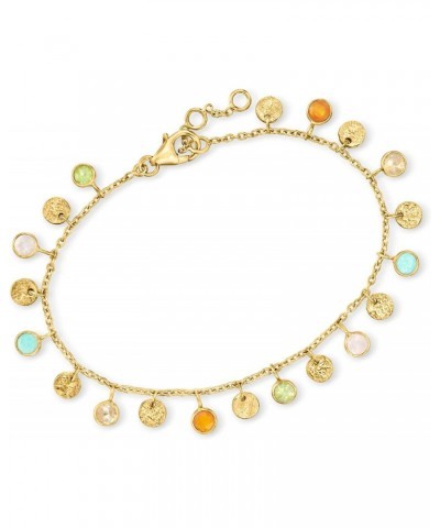 1.30 ct. t.w. Multi-Gemstone Drop Bracelet in 18kt Gold Over Sterling. 7 inches $36.26 Bracelets