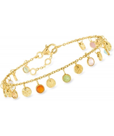 1.30 ct. t.w. Multi-Gemstone Drop Bracelet in 18kt Gold Over Sterling. 7 inches $36.26 Bracelets