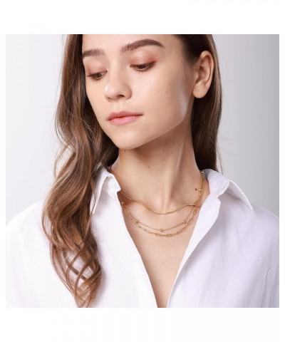 Layered Choker Necklaces for Women Coin/Circle/Pearl/Heart Pendant 18K Gold Plated Paperclip/Snake Chain Necklace Layering Ne...