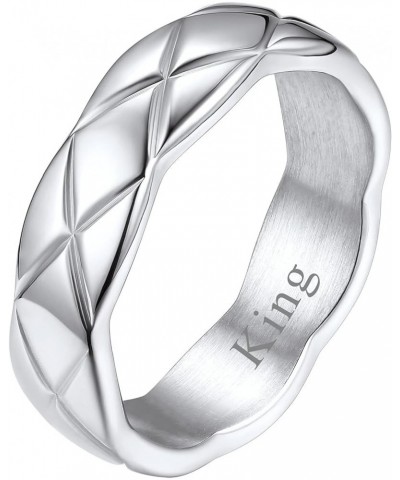 Stainless Steel Criss Cross/Cuban Link Band Rings for Men Women Width 6mm 9mm 11mm Size 5 to 12 Custom Engraved Personalized ...