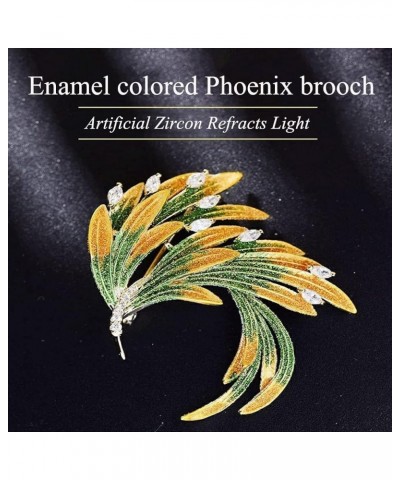 Brooch Colored Phoenix Brooches New Collar Clips for Women Shawl Pin Enamel Collar Pin Jewelry Breastpins Decor Lapel Pin 18k...