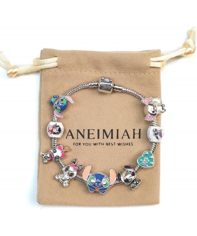 Stitch Charm Bracelet, Kids Jewelry for Girls Chain Bracelet, Birthday Gifts for Girls- Ohana Means Family Stitch - 7.5 Inch ...