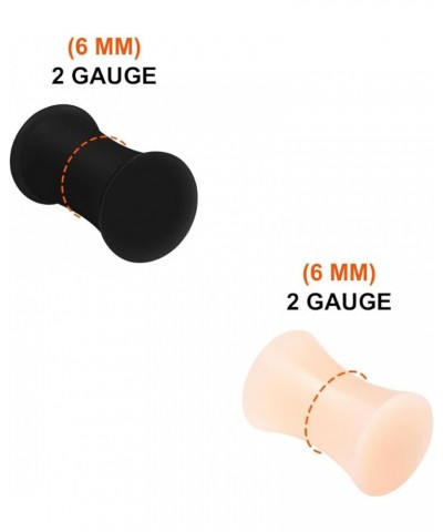 Silicone Black Double Flared Tunnel Saddle Earring Ear Stretcher Gauge Plug Lobe Earring Piercing Jewelry See More Sizes Q-4p...