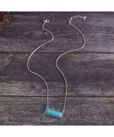 Natural Turquoise Necklace Boho Western Necklaces Jewelry for Women Men Bull Head Cow Tag Horseshoe Necklace Hippie Accessori...