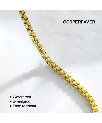 Herringbone Snake Necklace for Women, Daily Versatile Girl Gifts Jewelry，14k Gold Plated Box Chain Gold Plated $5.82 Necklaces