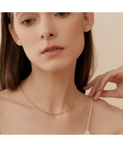 Herringbone Snake Necklace for Women, Daily Versatile Girl Gifts Jewelry，14k Gold Plated Box Chain Gold Plated $5.82 Necklaces