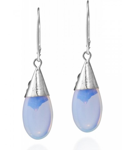 Gorgeous Moonstone Teardrop Simulated Violet Amethyst .925 Sterling Silver Earrings | Moonstone Earrings for Women Sterling S...