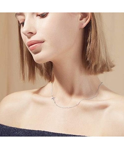 Cross 925 Sterling Silver Cubic Zirconia Necklace for Women with Chain Toggle Clasp Pendant First Communion Gifts for Girls F...