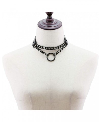 Adjustable Leather Choker Punk PU Necklace Goth Choker Soft Collar Chain Gothic Jewelry for Women Girls Cosplayer Purple with...