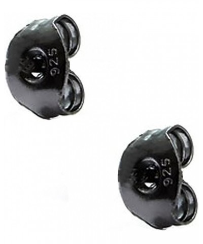 Exquisite Black Cz Stud Earrings Solid Silver .925 Genuine Black Color Cubic Zirconia Princess 5.0 carats $7.50 Earrings