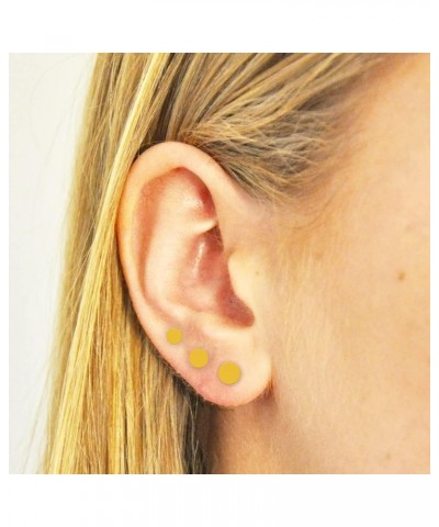Titanium Flat Dot and Ball Stud Earrings Hypoallergenic for Women Men Girls Rose Gold/Gold/Silver/Black Round Disc Earrings 3...