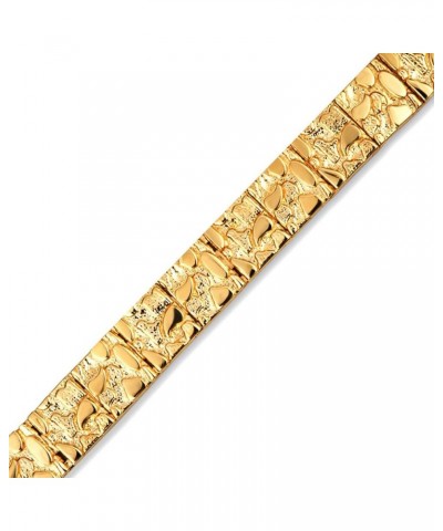 Solid 10k Gold Small Textured Nugget Bracelet Yellow Gold 7.5 Inches $211.47 Bracelets