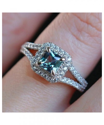 Alexandrite Engagement Ring 925 Sterling Silver 10K 14K 18K Natural Alexandrite and Moissanite Engagement Ring for Women Free...