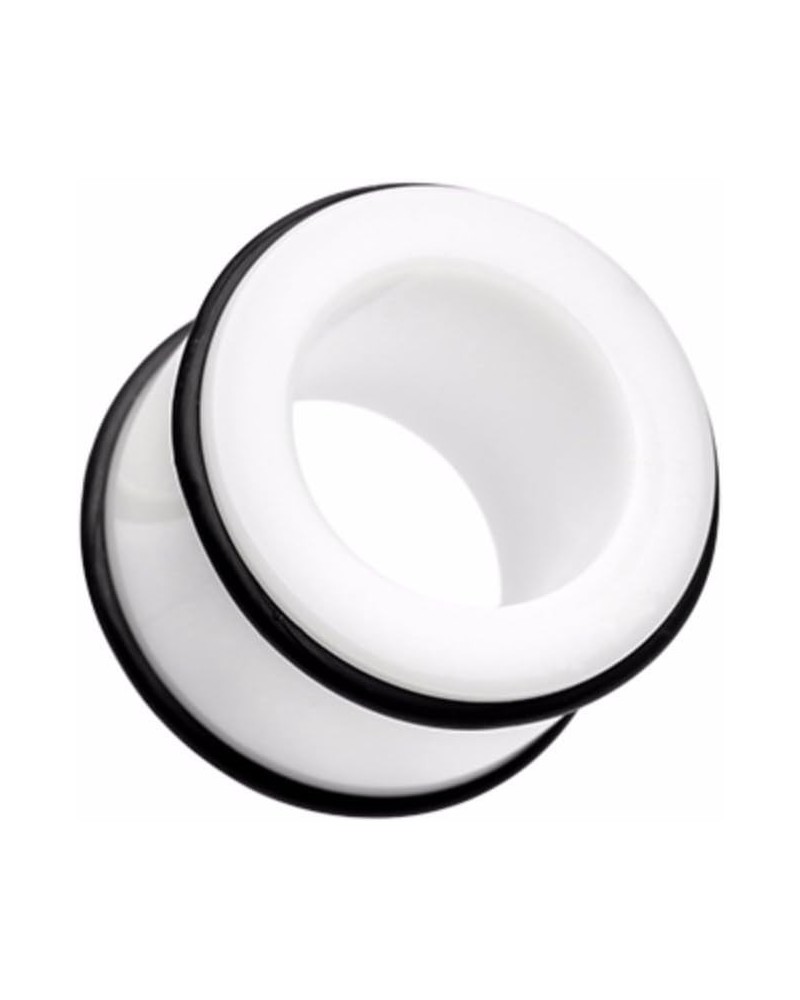 Basic Acrylic No Flare Ear Gauge WildKlass Tunnel Plug (Sold as Pairs) 5/8" (16mm) White $10.79 Body Jewelry