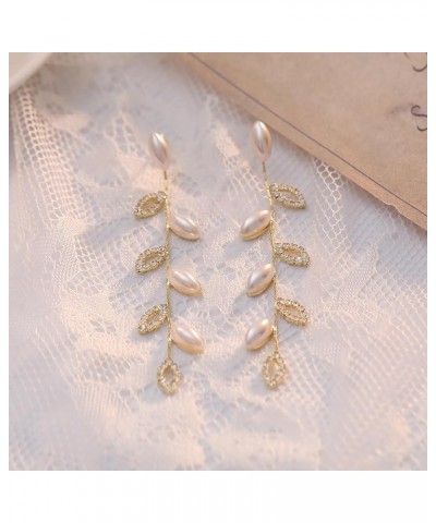 Statement Gold Pearl Earrings for Women Trendy 14K Gold Plated Dangle Earrings Elegant Formal Prom Wedding Bridal Long Big La...