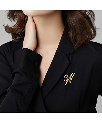 A-Z Initial Pins 26 Letters Pins Gold Plated Metal Brooches - Clear Crystal Rhinestone Brooch Breastpin for Women W $6.26 Bro...