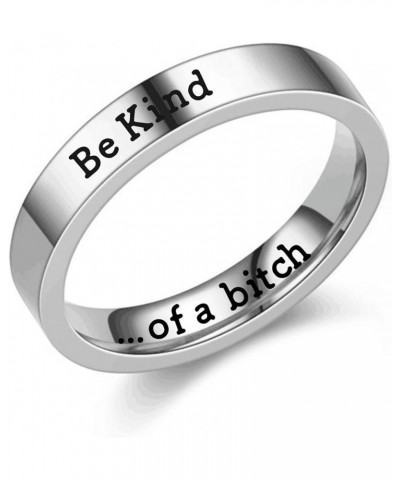 Stainless Steel Band Ring,Be Kind Ring,Inspirational Friendship Ring for Women Silver Engraved Band Ring, Funny Sayings Ring,...