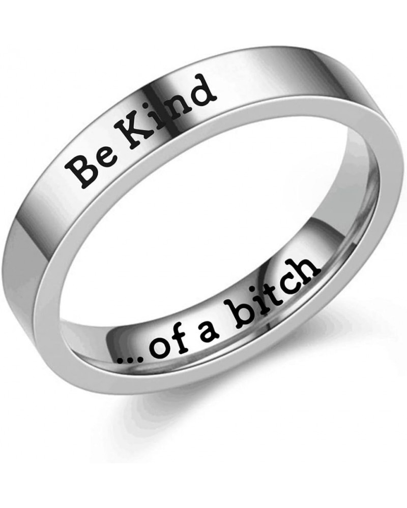 Stainless Steel Band Ring,Be Kind Ring,Inspirational Friendship Ring for Women Silver Engraved Band Ring, Funny Sayings Ring,...