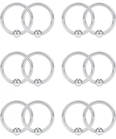 12PCS 20G Nose Hoop Lip Eyebrow Tongue Helix Tragus Cartilage Septum Piercing Ring 12PCS - 8mm Silver $6.88 Body Jewelry