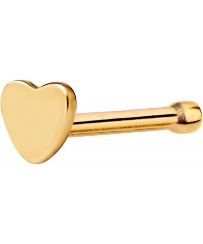 20g Surgical Steel Heart Straight Nose Stud Jewelry Rose Gold Tone $8.54 Body Jewelry