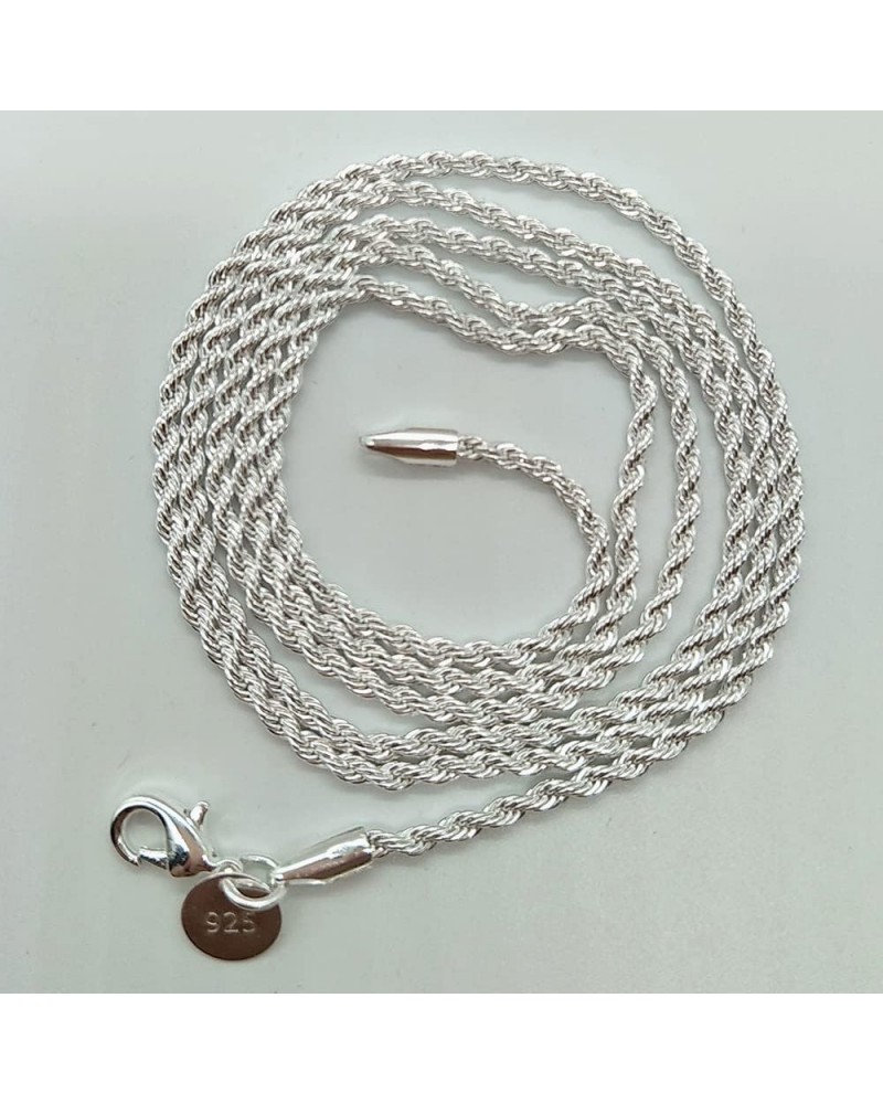 S925 Sterling Silver Chain Twisted Rope Chain 2mm can be Freely Matched with 925 Necklace Chain 16 18 20 22 24 26 28 30 28IN ...