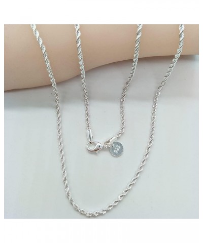 S925 Sterling Silver Chain Twisted Rope Chain 2mm can be Freely Matched with 925 Necklace Chain 16 18 20 22 24 26 28 30 28IN ...