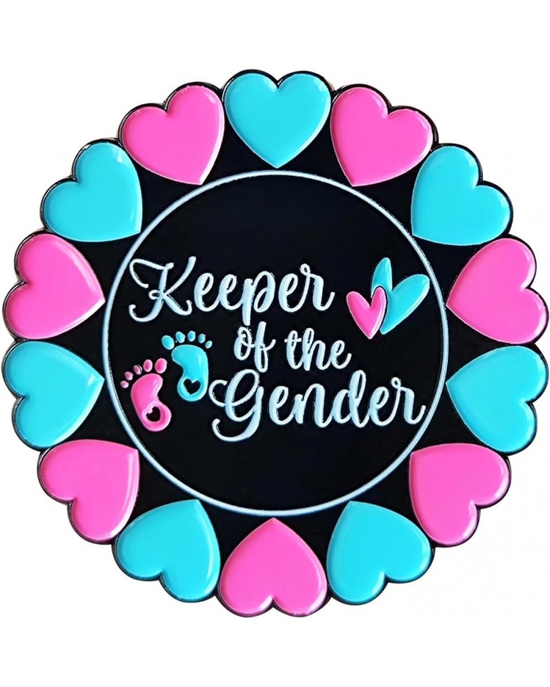 for Keeper of the Gender Pin Baby Feet Hearts Soft Enamel Lapel Pins Brooch Baby Shower Gender Reveal Party Button Enamel Pin...