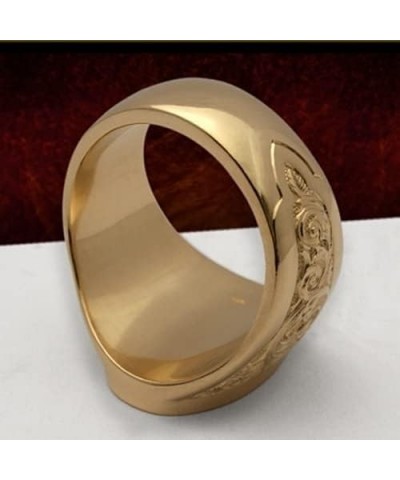 18K Gold Plated Engraved Signet Ring with Virgin Mary Bible Verse Prayer Rings Christian High Polished Stackable Plate Knuckl...