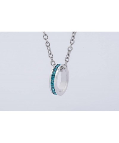 Birthstone Pendant Charm for Necklace - Full Eternity, Stackable, Crystal Birthstone December (Blue Zircon), charm $8.24 Neck...