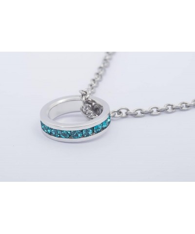 Birthstone Pendant Charm for Necklace - Full Eternity, Stackable, Crystal Birthstone December (Blue Zircon), charm $8.24 Neck...