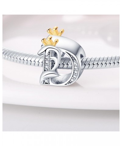 Complete A~Z Alphabet Charms 925 sterling silver Charms for Bracelets and Necklace Women Girls Jewelry Gift D $10.79 Bracelets