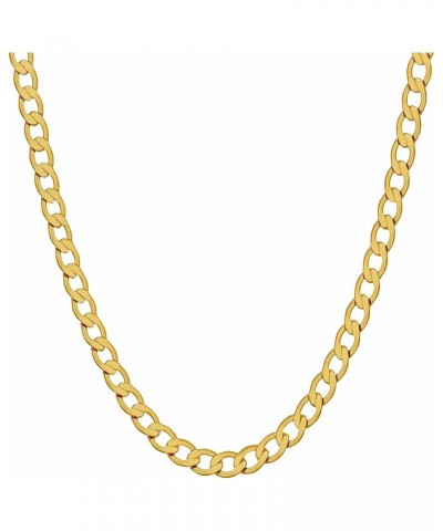 Smooth Rounded Curb Link Chain Necklace 24k Real Gold Plated 4mm 20 inches $20.68 Necklaces