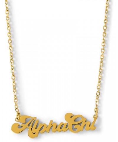 Alpha Chi Omega Necklace — Retro Font Design with 18K Gold Plating, Alpha Chi Omega Gifts for Women $10.75 Necklaces