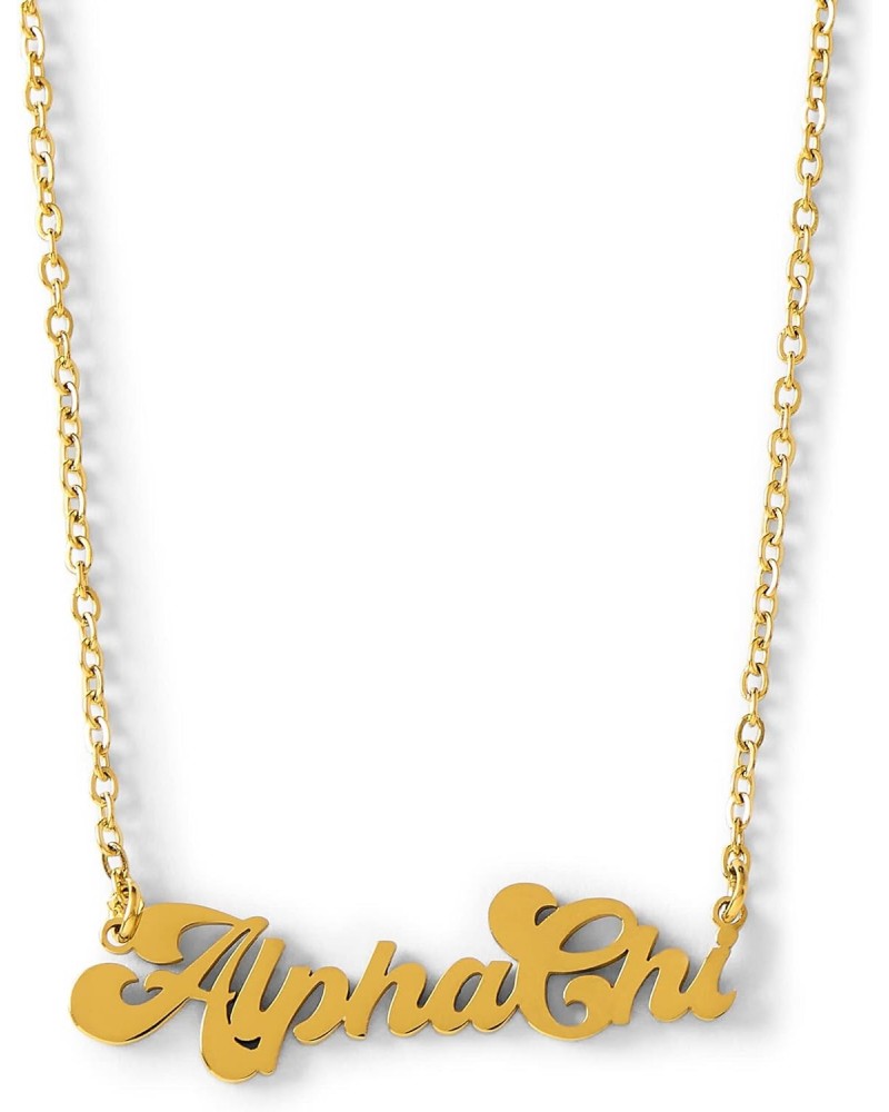 Alpha Chi Omega Necklace — Retro Font Design with 18K Gold Plating, Alpha Chi Omega Gifts for Women $10.75 Necklaces