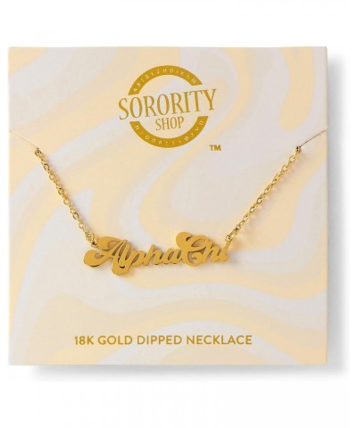 Alpha Chi Omega Necklace — Retro Font Design with 18K Gold Plating, Alpha Chi Omega Gifts for Women $10.75 Necklaces