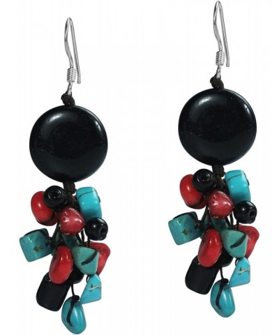 Summer Beach Vibe Black .925 Silver Cluster Earrings $9.35 Earrings